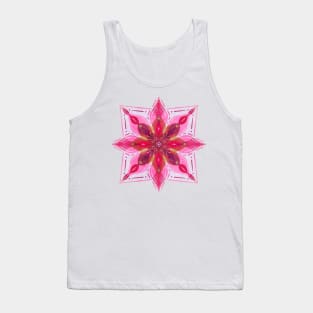 Pink Distressed Mandala Tank Top